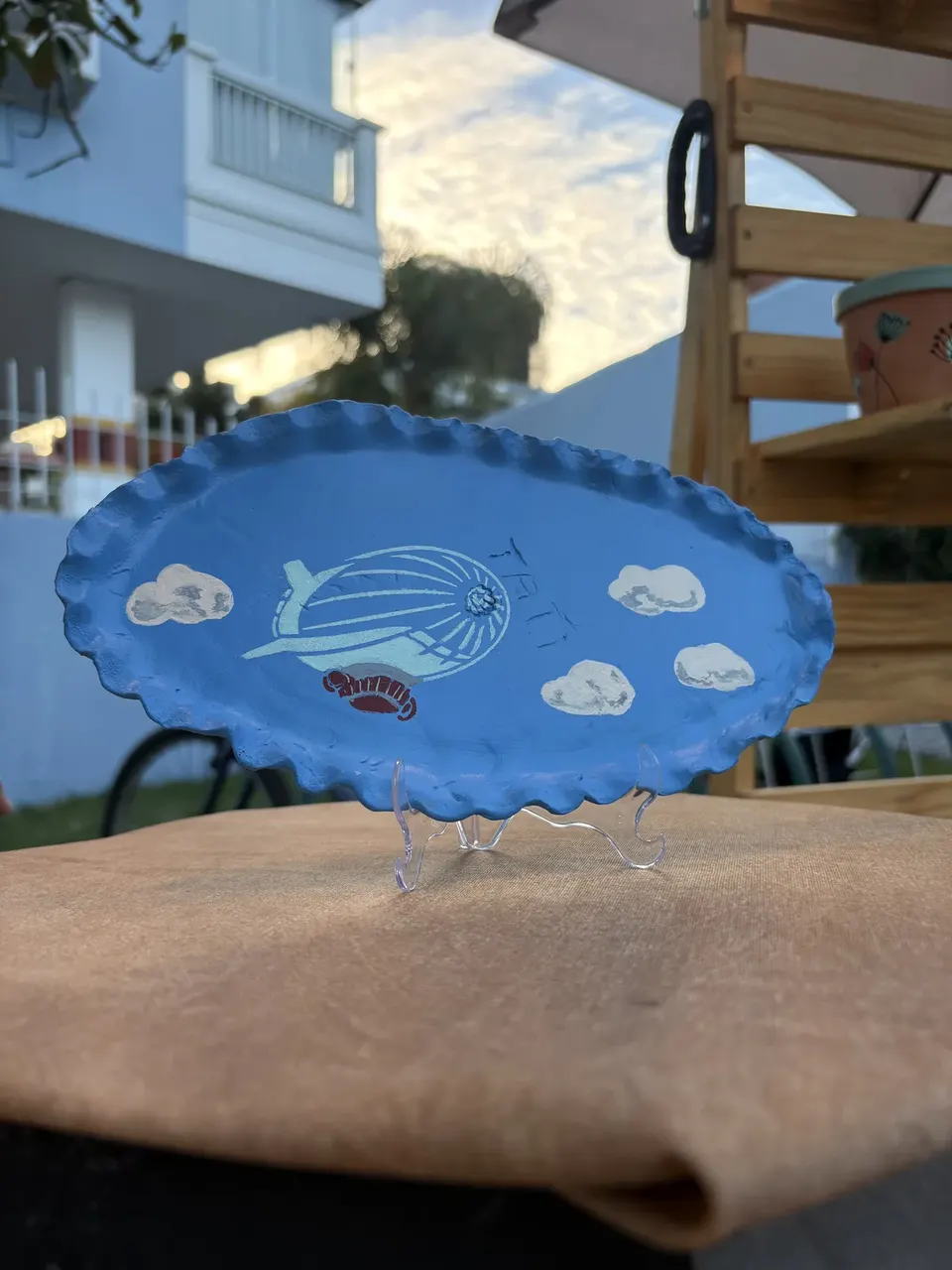 Prato decorativo pintado — Vasos Alquímicos